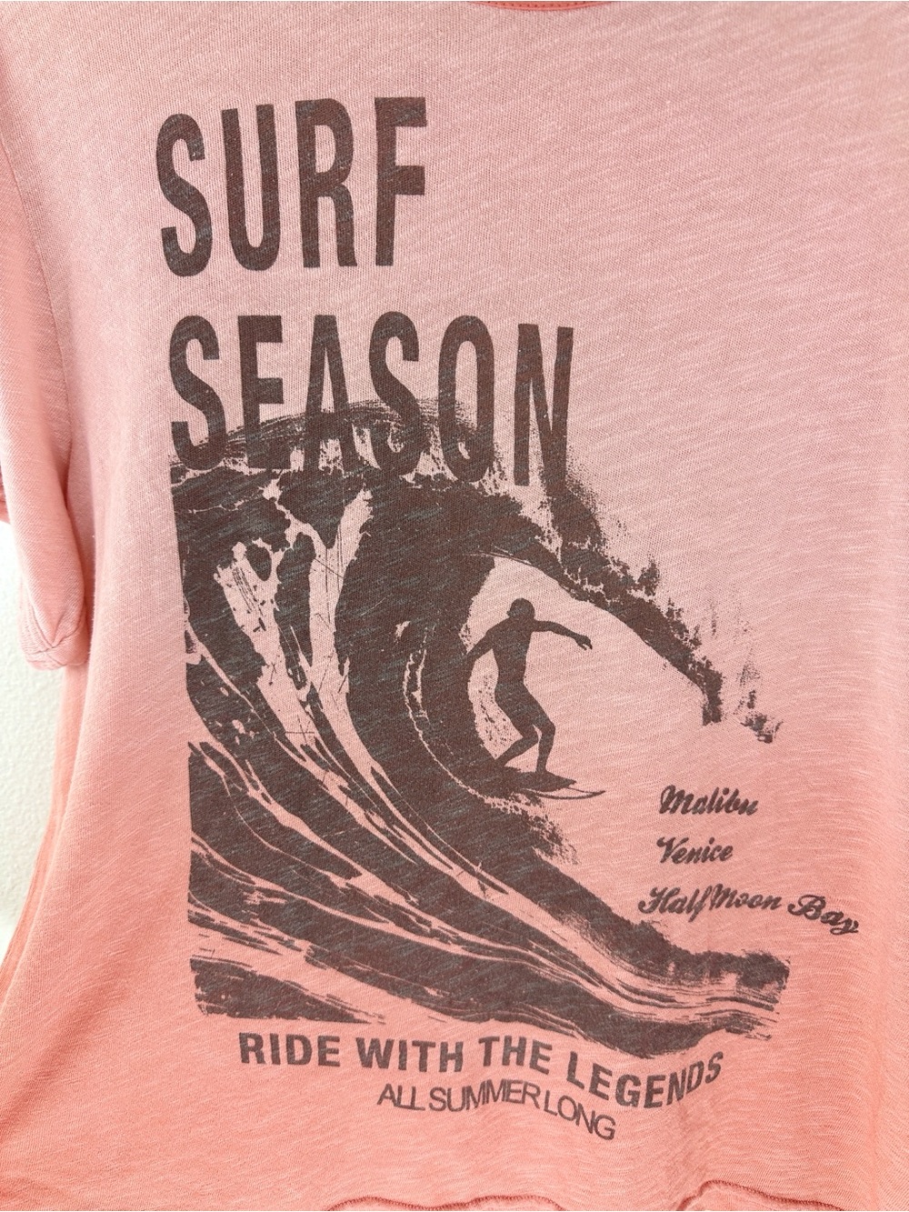 Pilcro by Anthropologie Vintage-Inspired Surf Tee Large Coral Pink Ombre - Picture 3 of 8